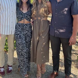 Dark Olive Halter Cropped Jumpsuit with Cutout